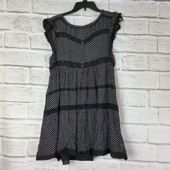 Free People Retro A Line Dress Black And White Womens Small Rayon - Picture 1 of 9